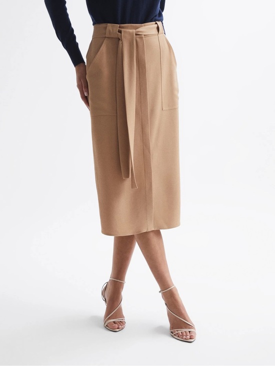 Reiss Dresses & Skirts - NWT REISS Dani Belted Slip Skirt Camel Size US 2/UK 6